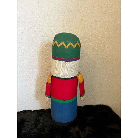 Vintage Retro Christmas Cloth Nutcracker Toy Soldier 17.5 X 8 Inches - Picture 3 of 4